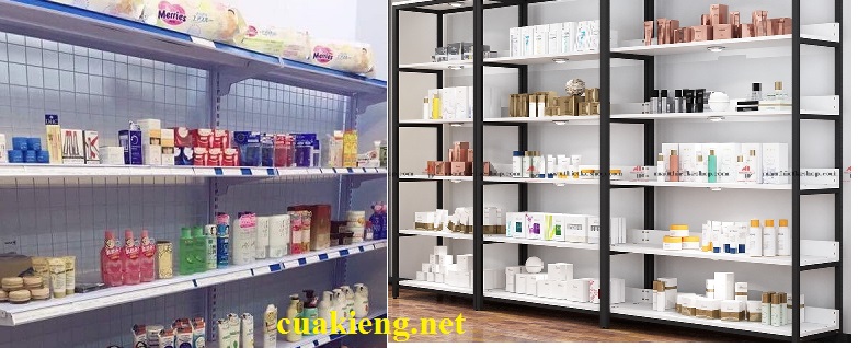 gia ke shop trung bay my pham - Giá kệ shop mẹ và bé, giày dép, mỹ phẩm, túi xách, GIAO HÀNG MIỄN PHÍ